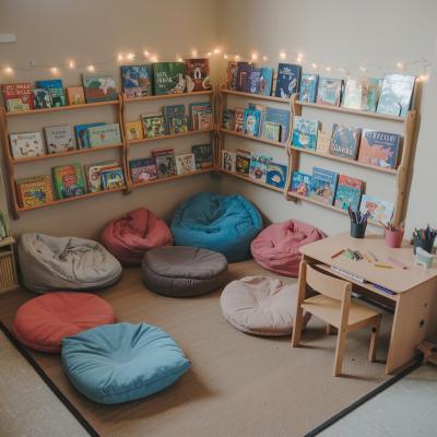 Ai photo of a cosy reading area